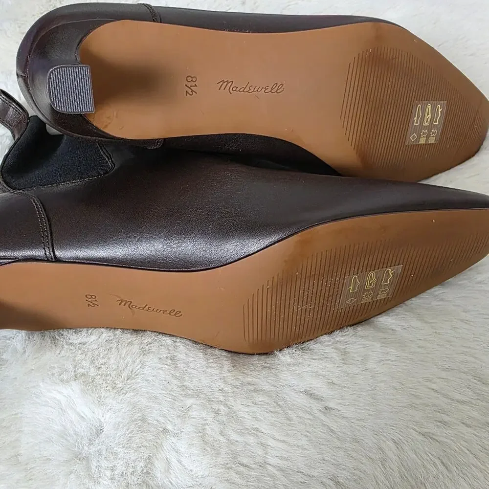 NEW Madewell The Dimes Chelsea Dark Brown Ankle Boots Turkish Coffee 8.5